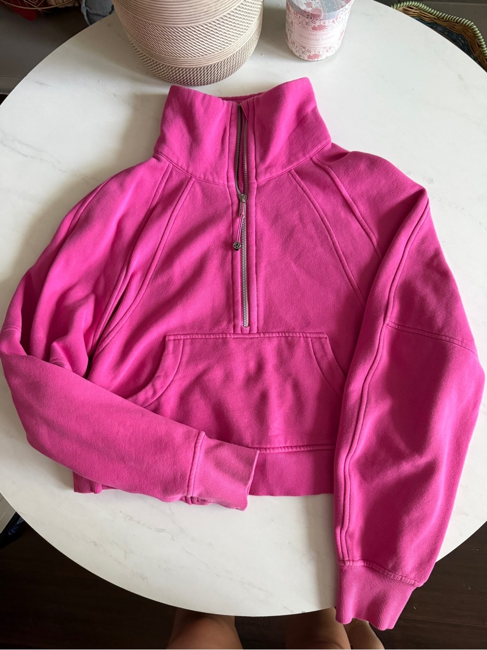 Lululemon Sonic Pink Cropped Funnel Neck Scuba